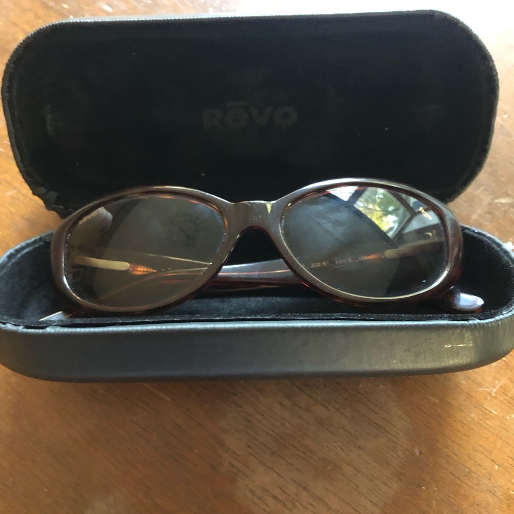 Revo Dark Brown Polarize Oval Sunglasses